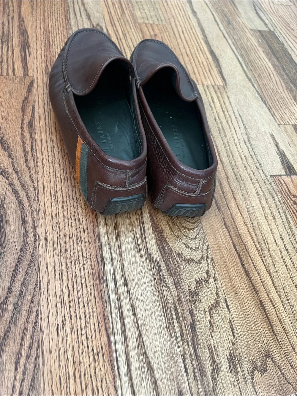 Ralph Lauren Brown Leather Slip-On Loafers - Picture 4 of 7